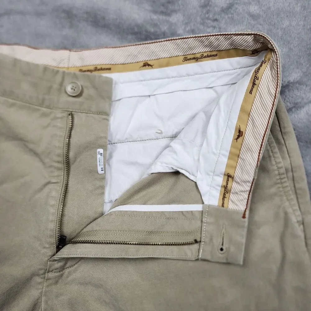 Tommy Bahama Men's Pants 34x30 Beige Straight Leg Lightweight Casual Trousers